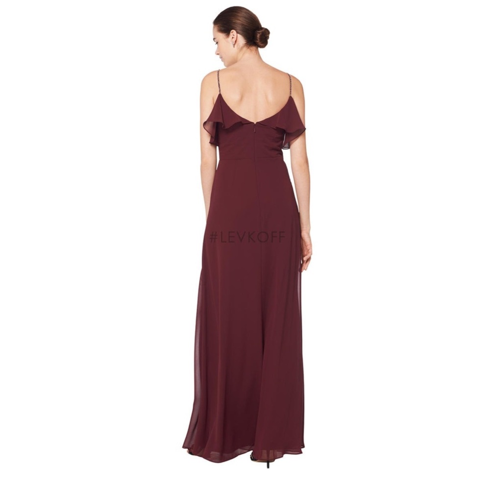 Bill Levkoff Cream Ruffled Maxi Gown - Picture 11 of 11